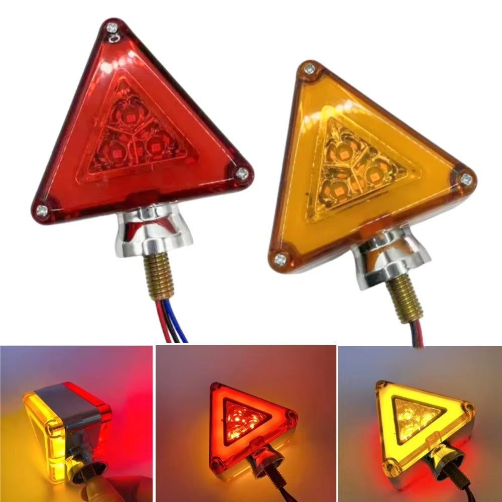 Double-sided 12V/30V triangular flashing LED warning light for trucks, dump trucks, trailers, etc.